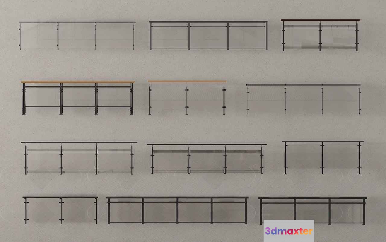 Metal Railings 3D Model - 20363 - VRAY Render