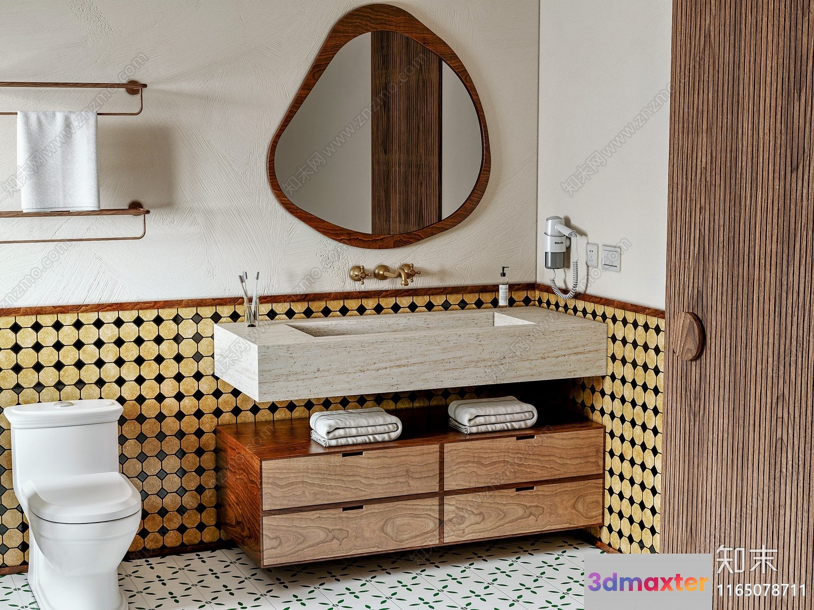 Modern Bathroom Vanity 3D Model - 6077 - VRAY Render