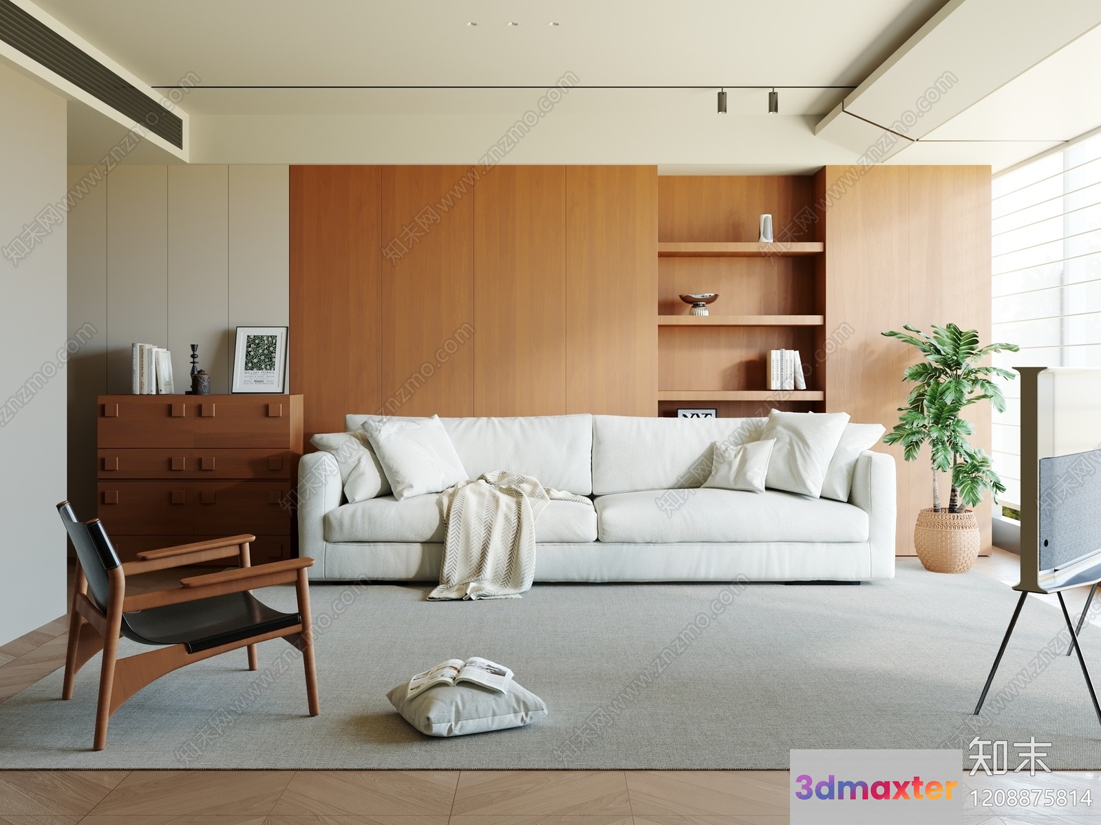 Modern Living Room 3D Model - 18520 - VRAY Render