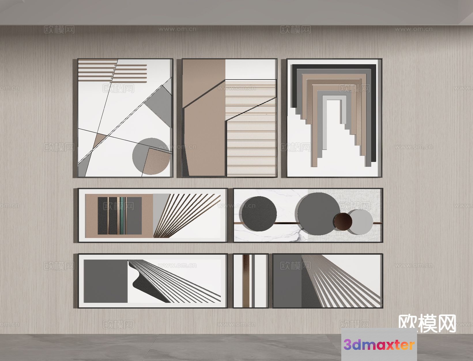 Modern Art Pieces 3D Model - 18489 - VRAY Render