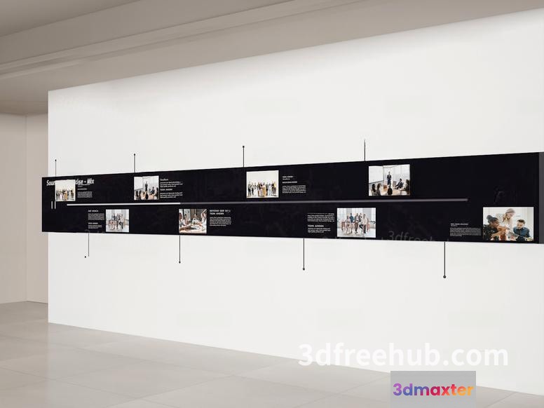 A Wall With A Timeline 3D Model - 22686 - VRAY Render