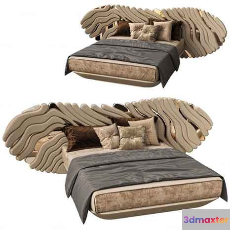 Cozy Modern Bed 3D Model - 21826 - VRAY Render