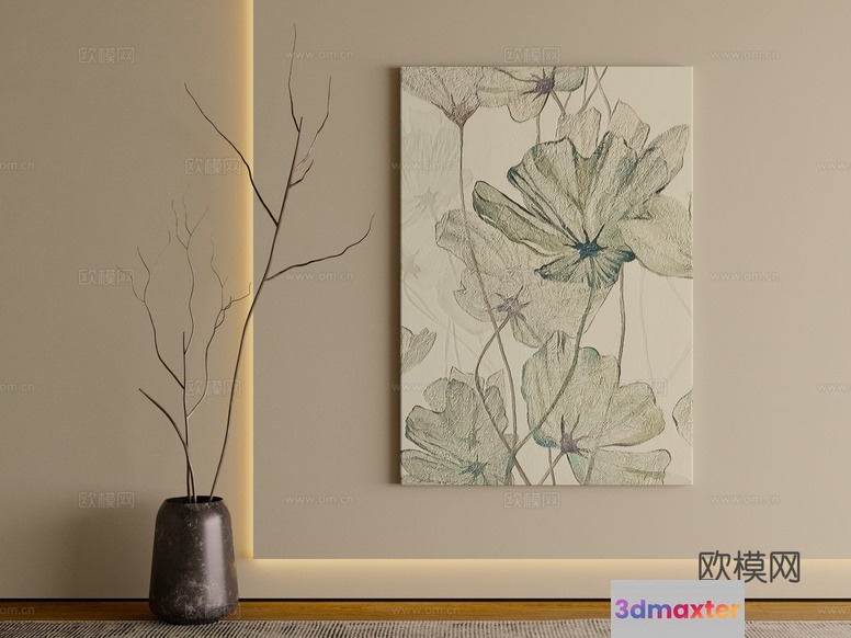 A Painting Of Flowers 3D Model - 8227 - CORONA Render