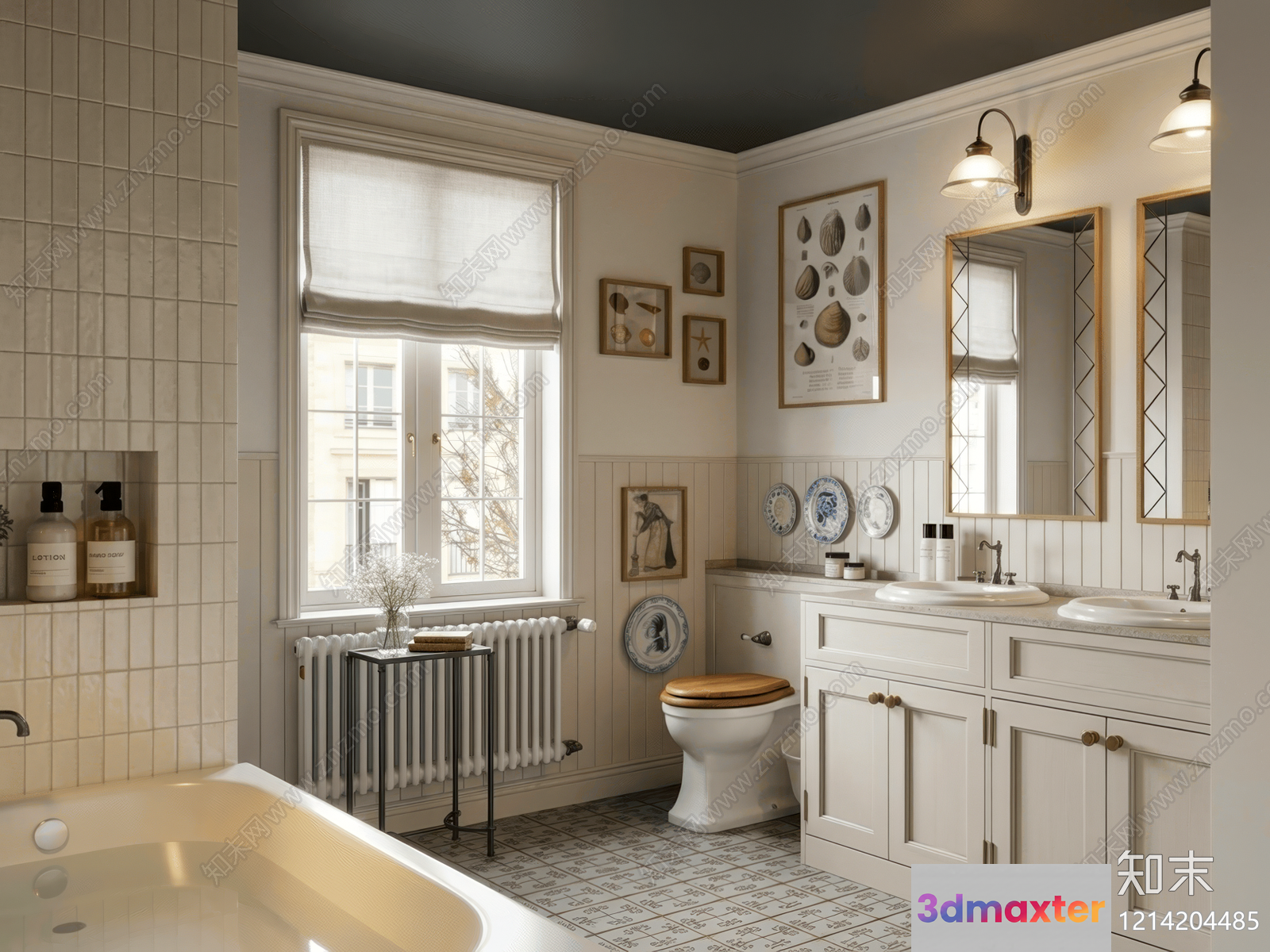 A Bathroom With A White Sink 3D Model - 16428 - VRAY Render