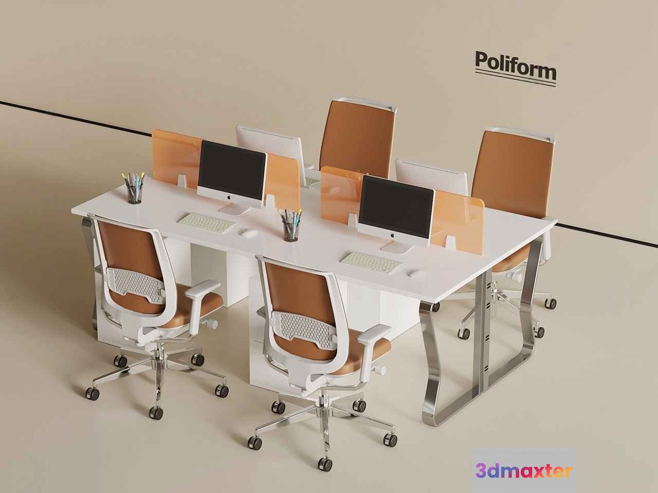Modern Office Furniture 3D Model - 14460 - VRAY Render