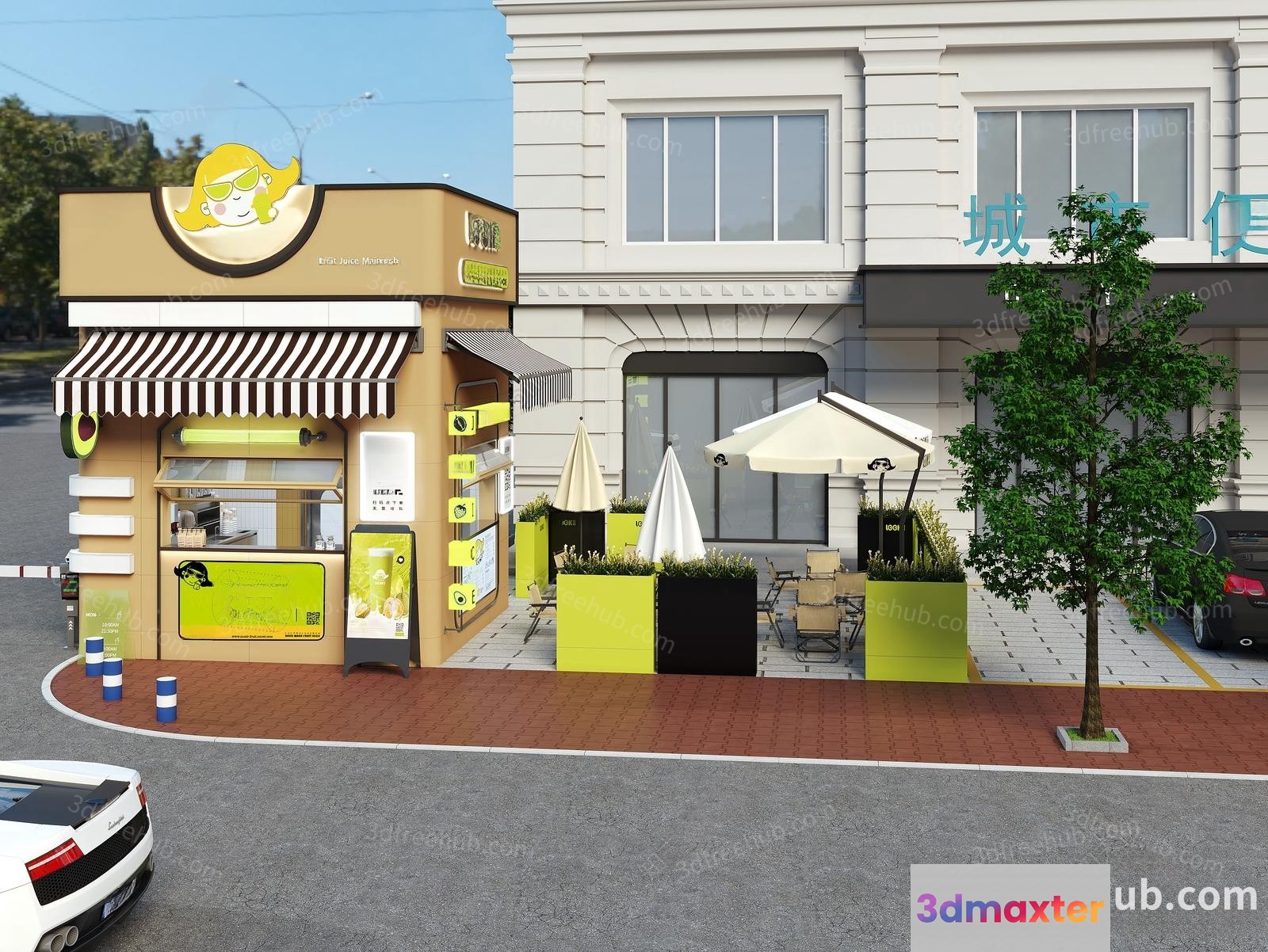 A Street Food Stand 3D Model - 20290 - VRAY Render