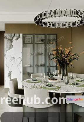 Modern Dining Room 3D Model - 22691 - VRAY Render