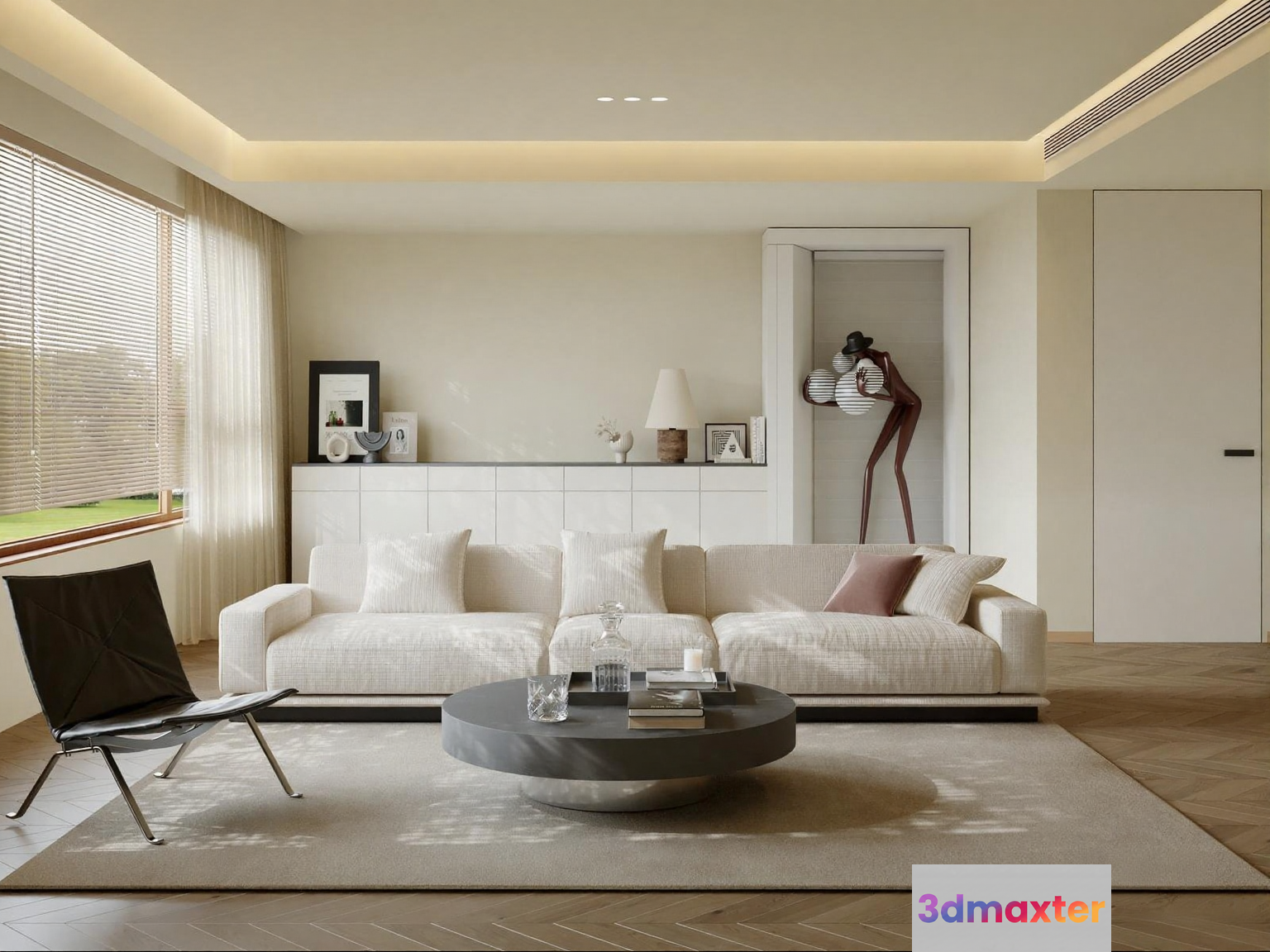 Modern Living Room 3D Model - 7010 - CORONA Render