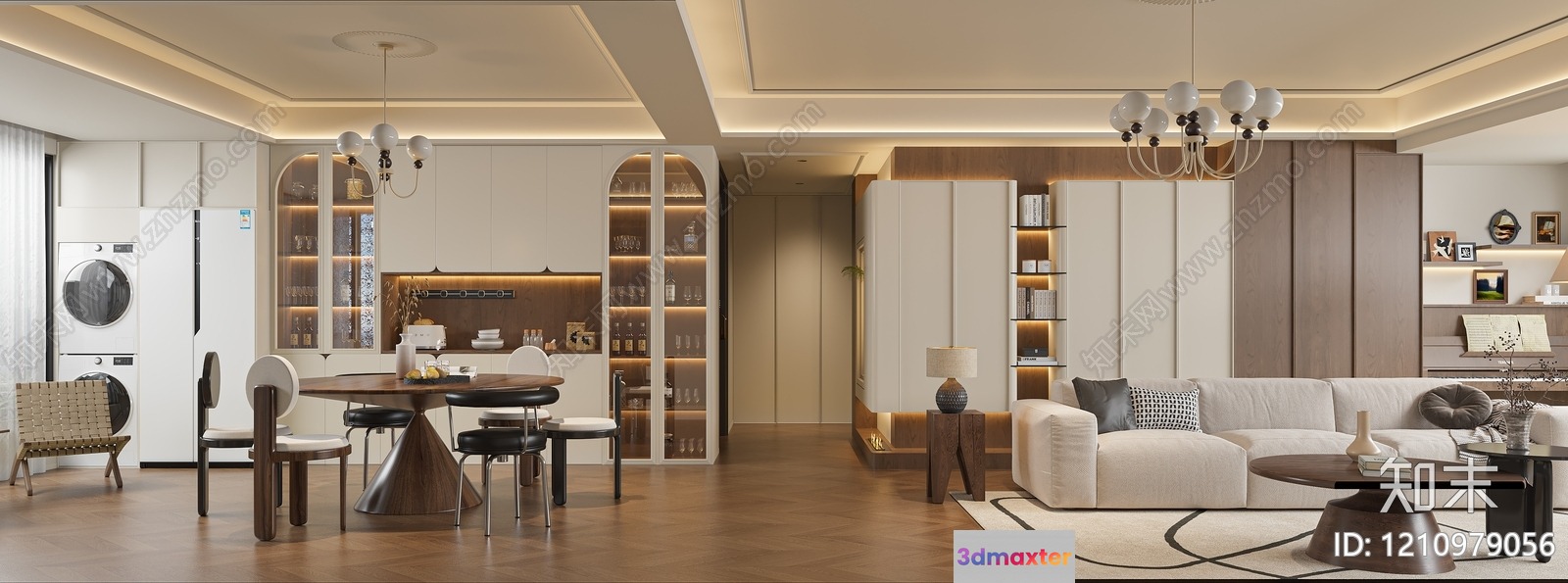 Modern Living Room 3D Model - 20759 - VRAY Render