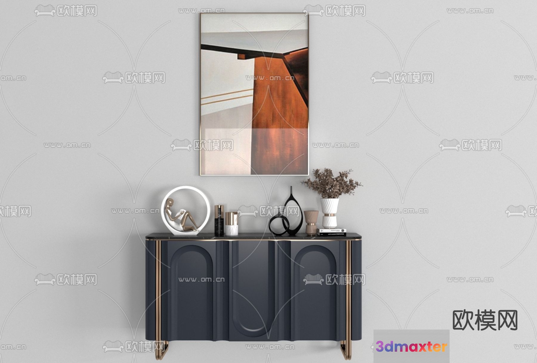 Modern Art Display 3D Model - 1014 - VRAY Render