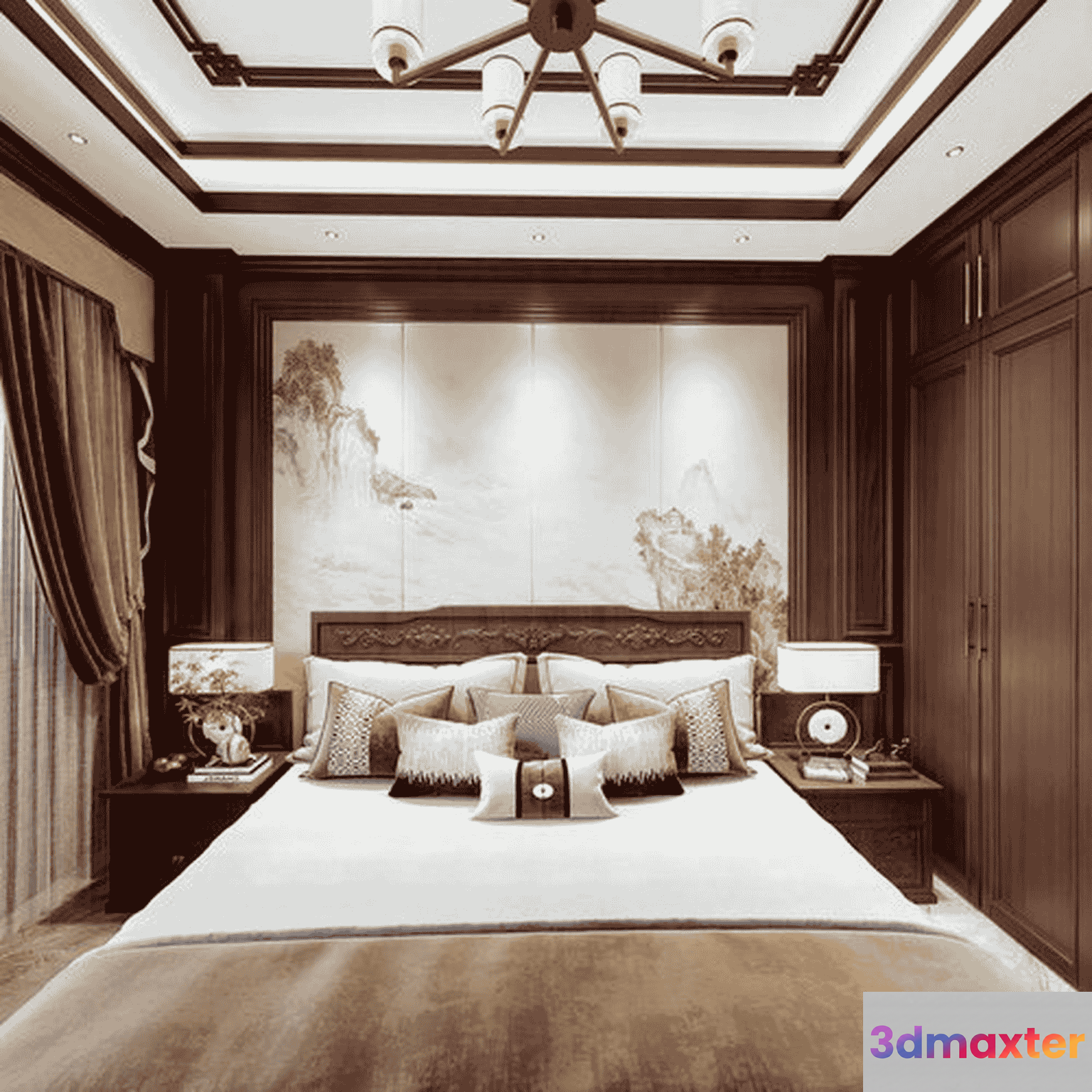 Cozy Master Bedroom 3D Model - 17920 - VRAY Render
