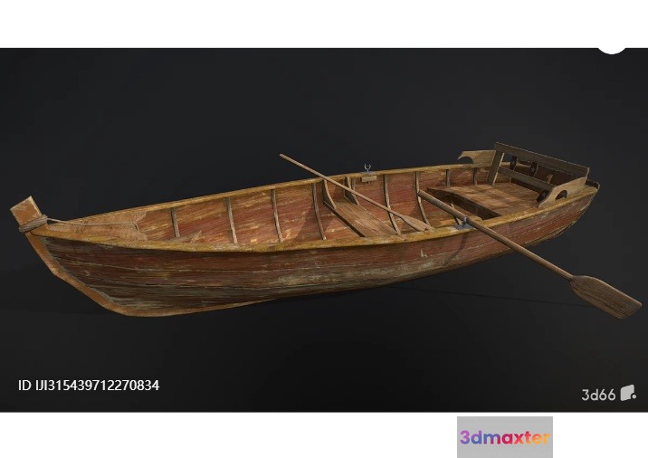 A Wooden Boat 3D Model - 6828 - VRAY Render