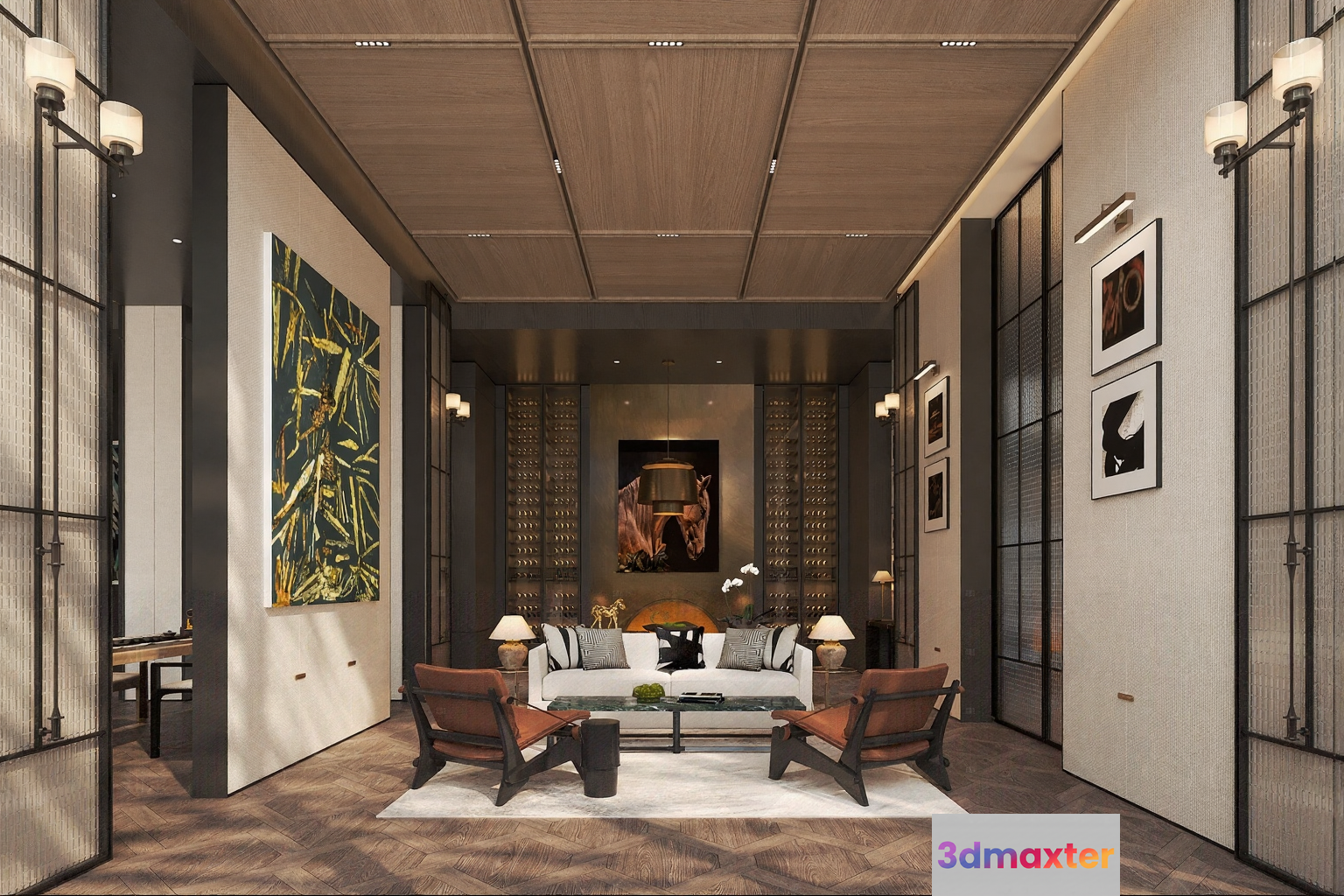 Modern Living Room 3D Model - 5258 - CORONA Render