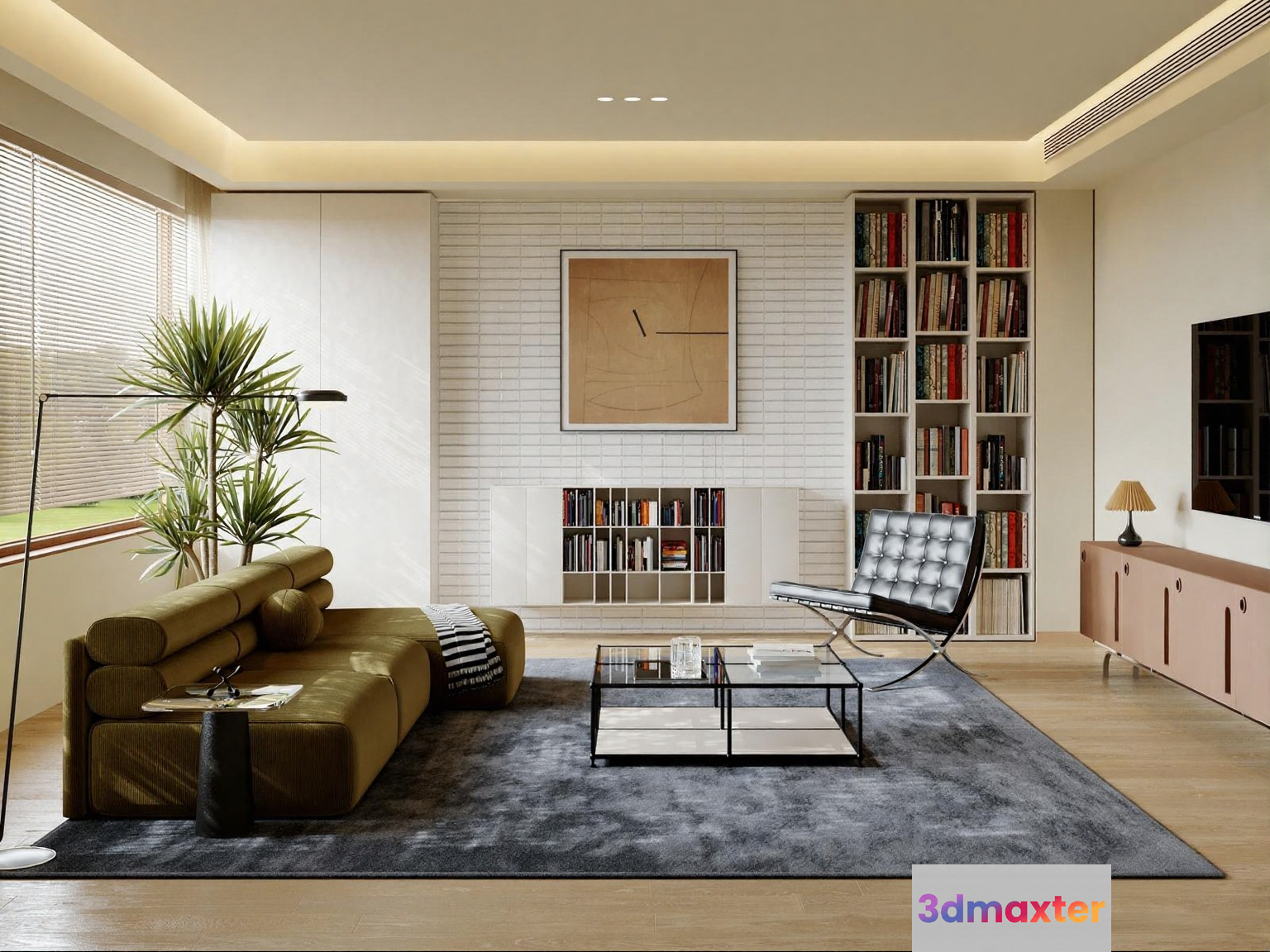Modern Living Room 3D Model - 4418 - VRAY Render