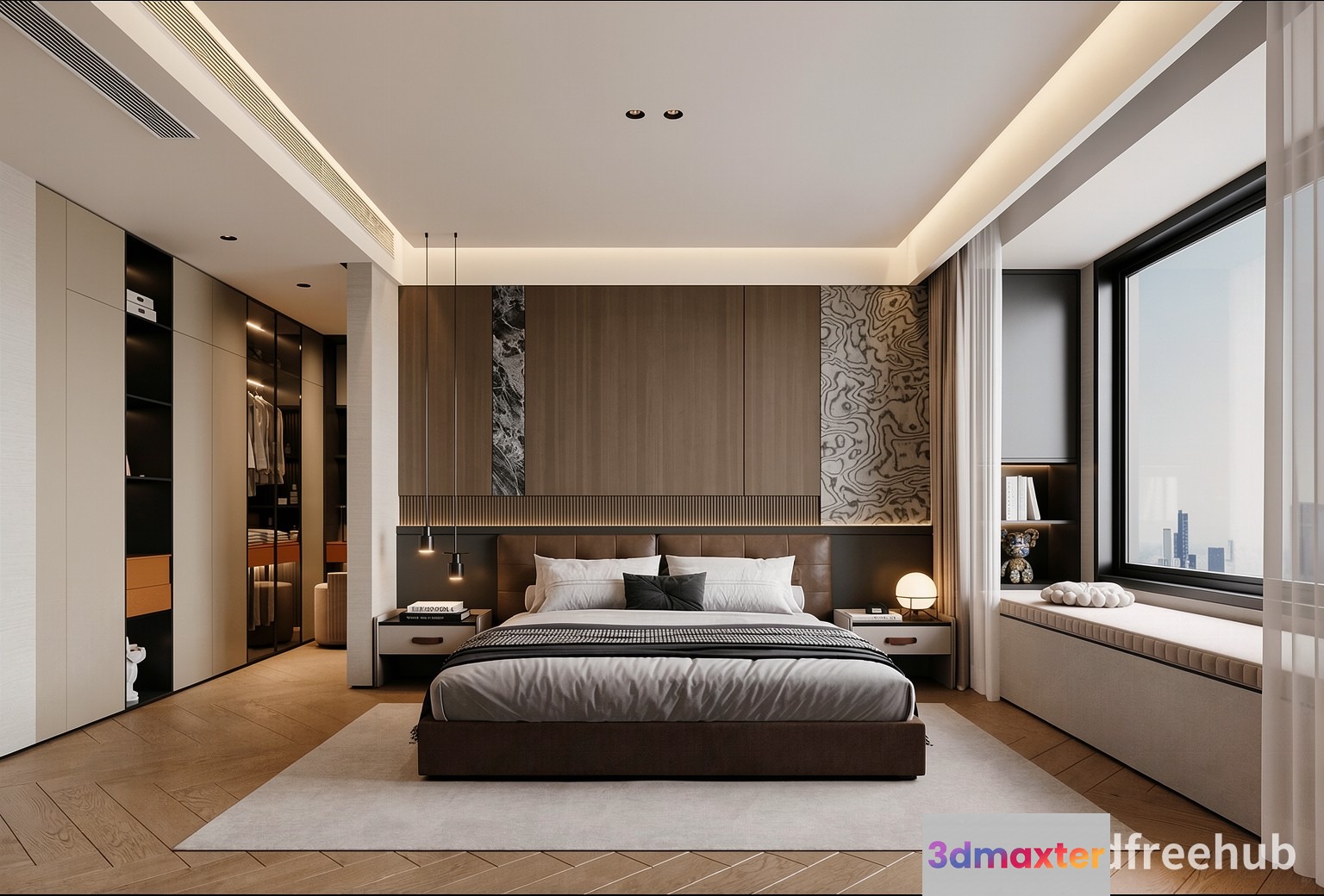Modern Bedroom Design 3D Model - 19145 - VRAY Render