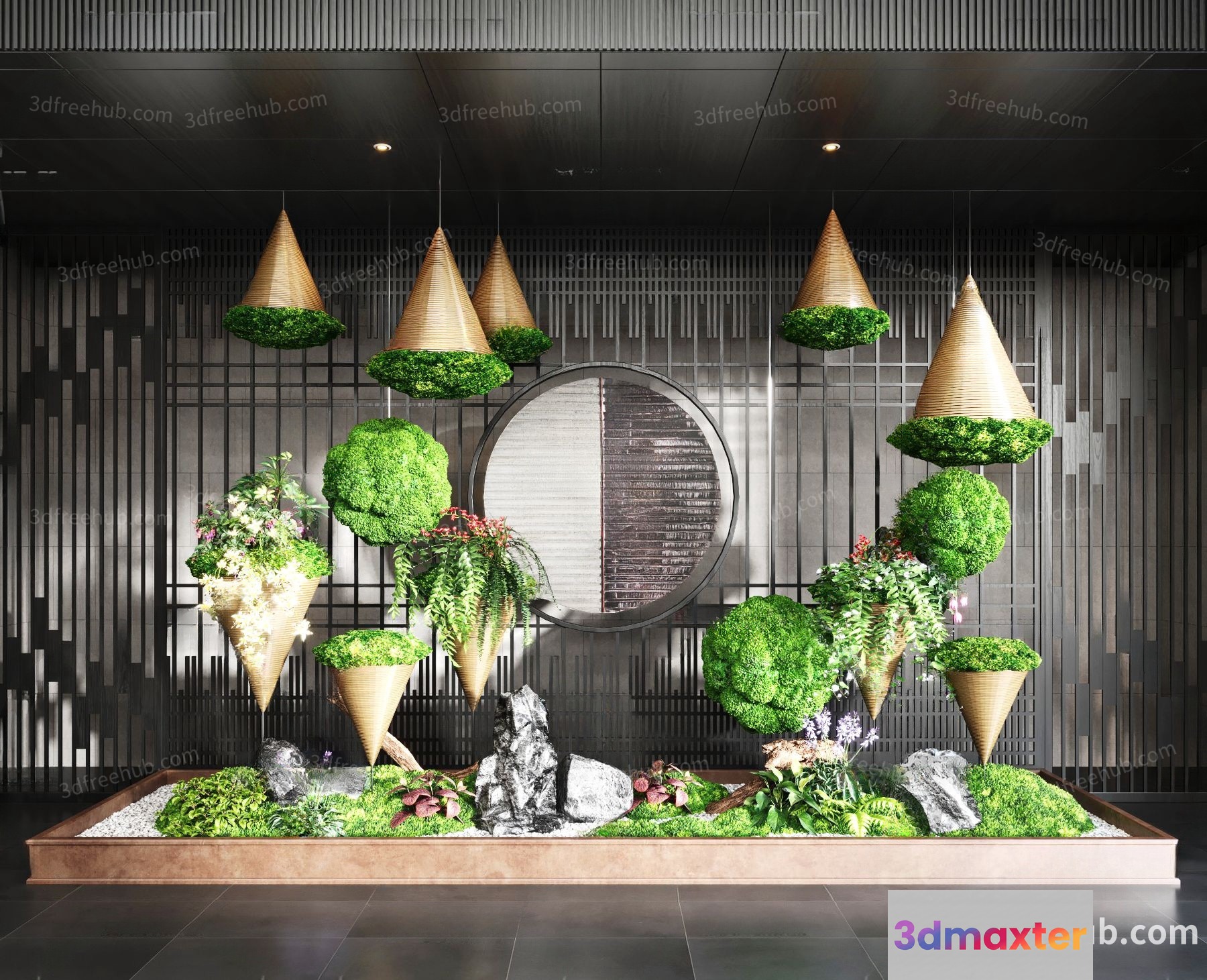 A Large Indoor Garden Arrangement 3D Model - 20163 - VRAY Render