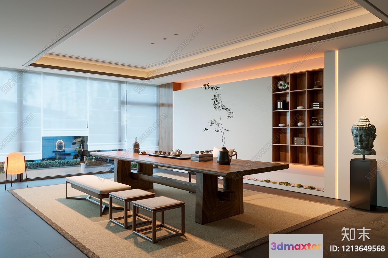 Modern Asian-Inspired Room 3D Model - 7697 - VRAY Render