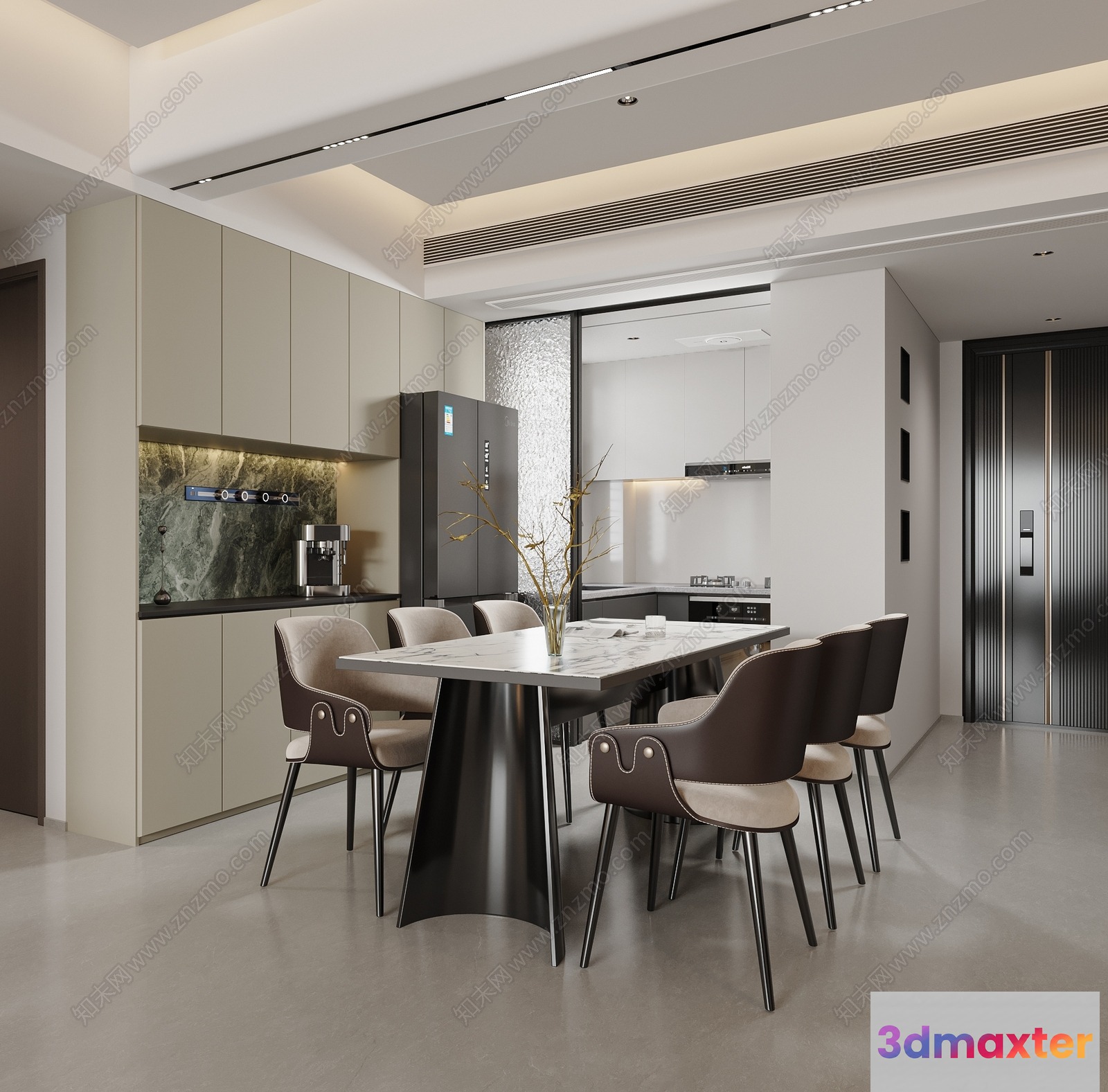 Modern Kitchen Area 3D Model - 22064 - CORONA Render