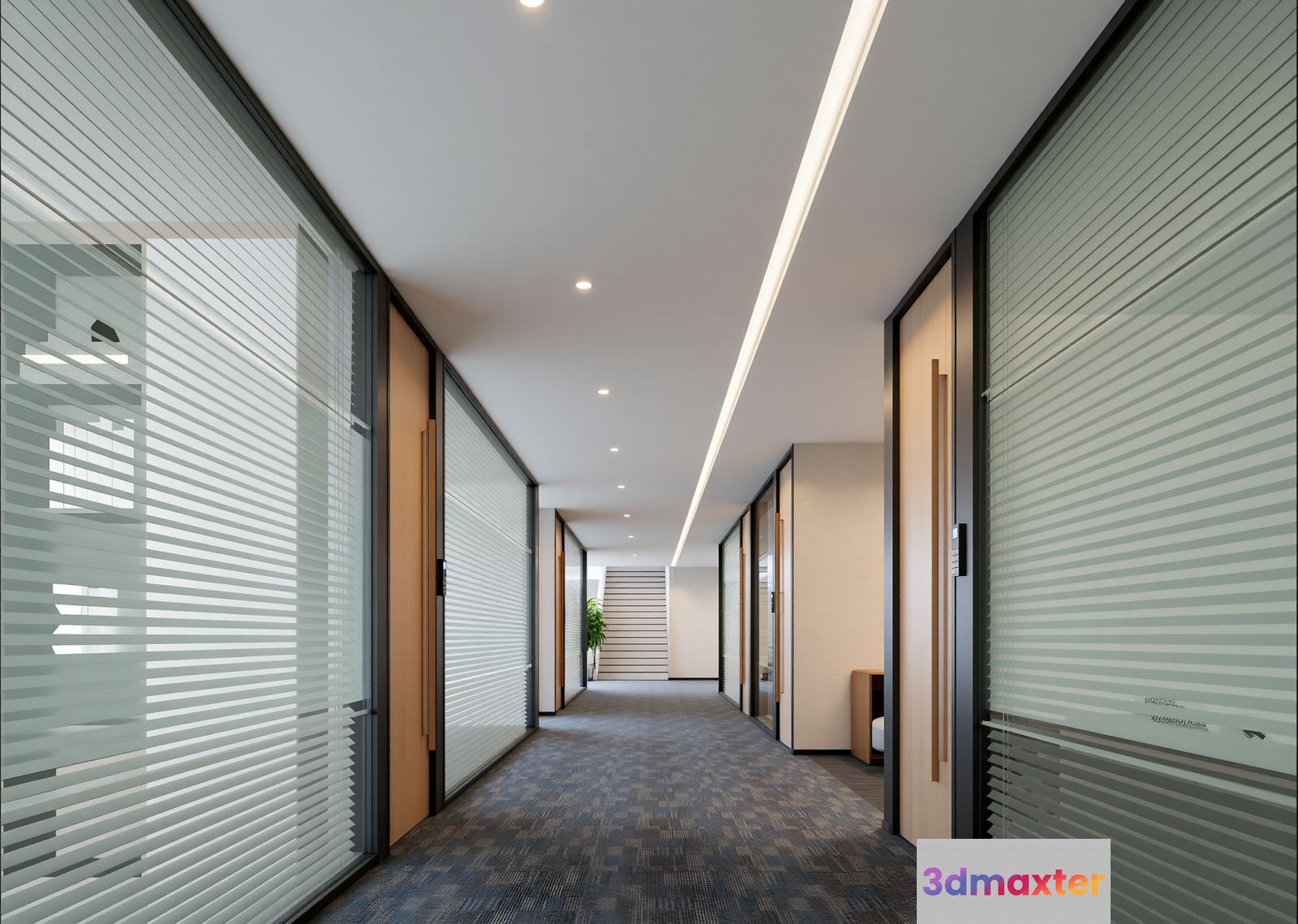 A Long Hallway 3D Model - 7183 - VRAY Render