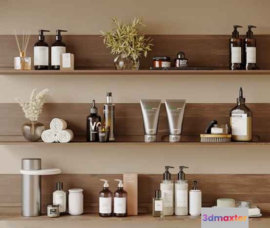 Modern Bathroom Shelves 3D Model - 8702 - CORONA Render