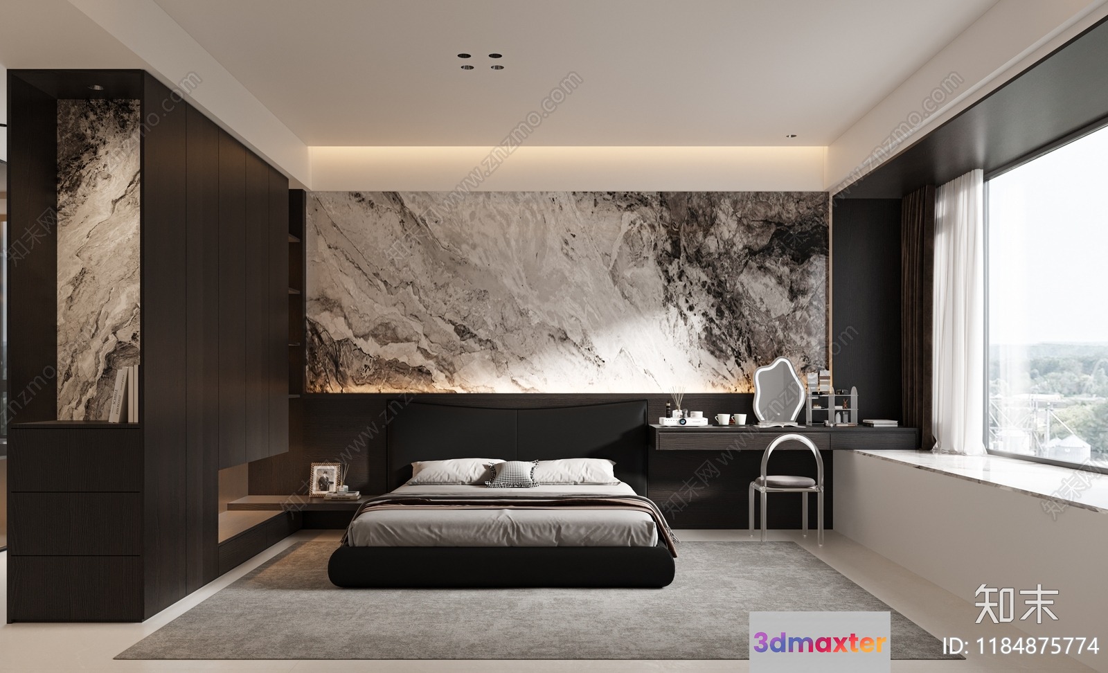 Modern Bedroom Design 3D Model - 13847 - CORONA Render