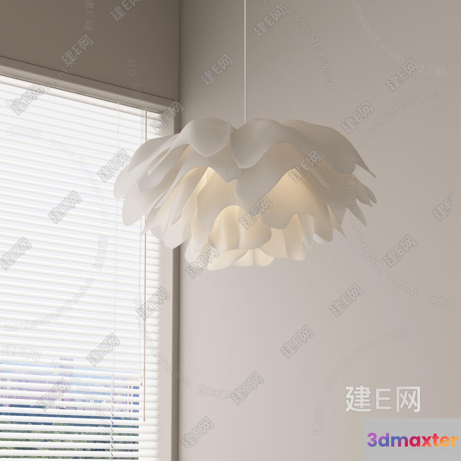 A White Light Fixture 3D Model - 1263 - VRAY Render