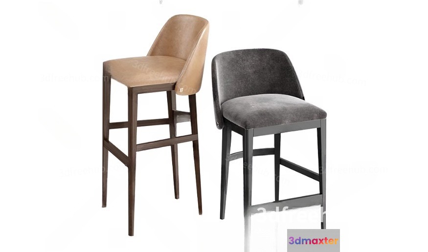 Two Bar Stools 3D Model - 2046 - VRAY Render
