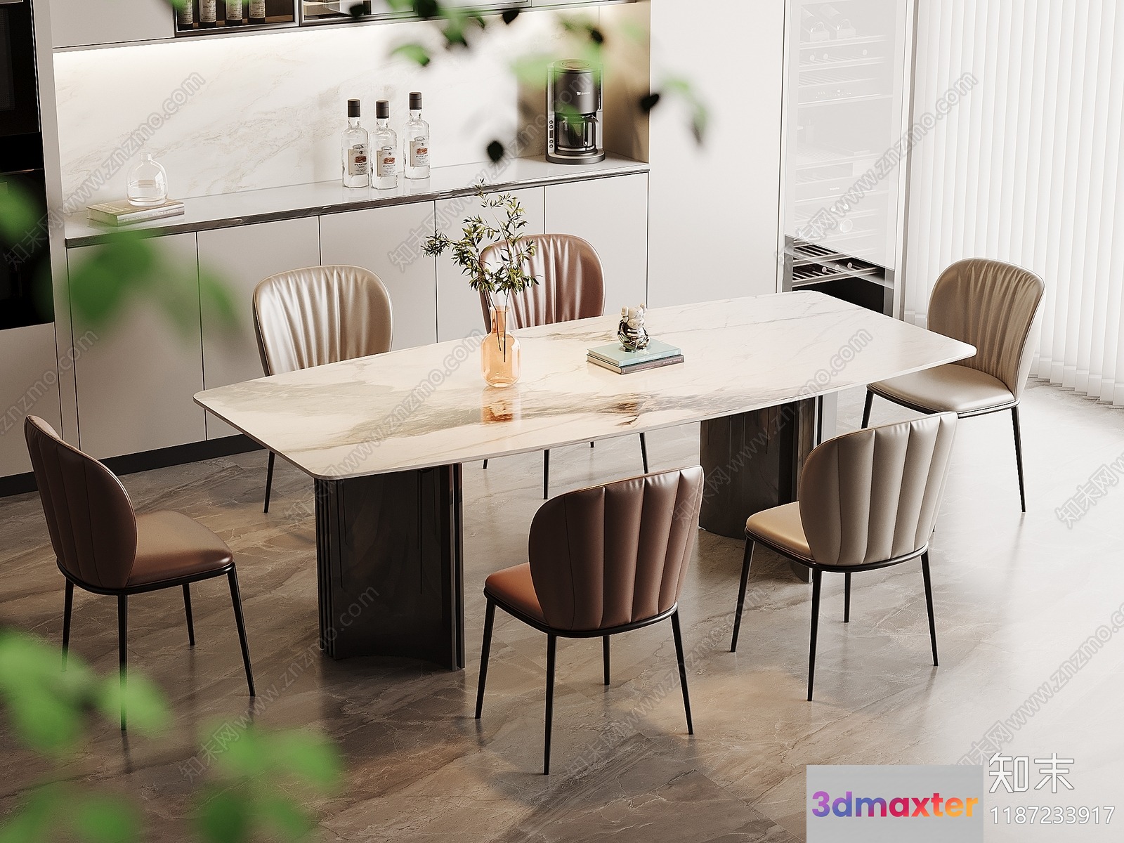 Modern Dining Room 3D Model - 21329 - CORONA Render