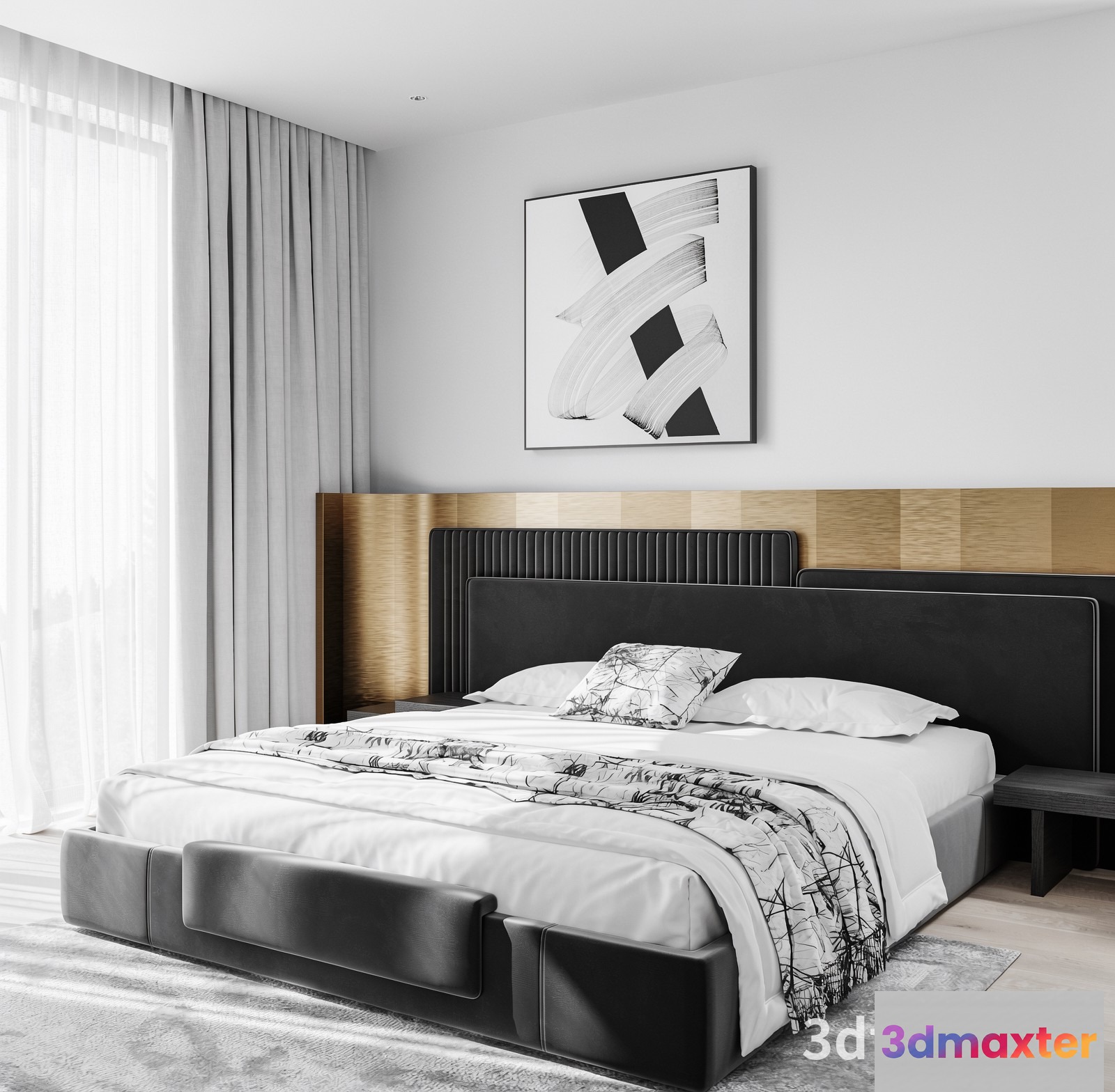 Cozy Modern Bedroom 3D Model - 6220 - VRAY Render