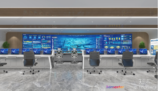 Modern Office Space 3D Model - 8859 - VRAY Render