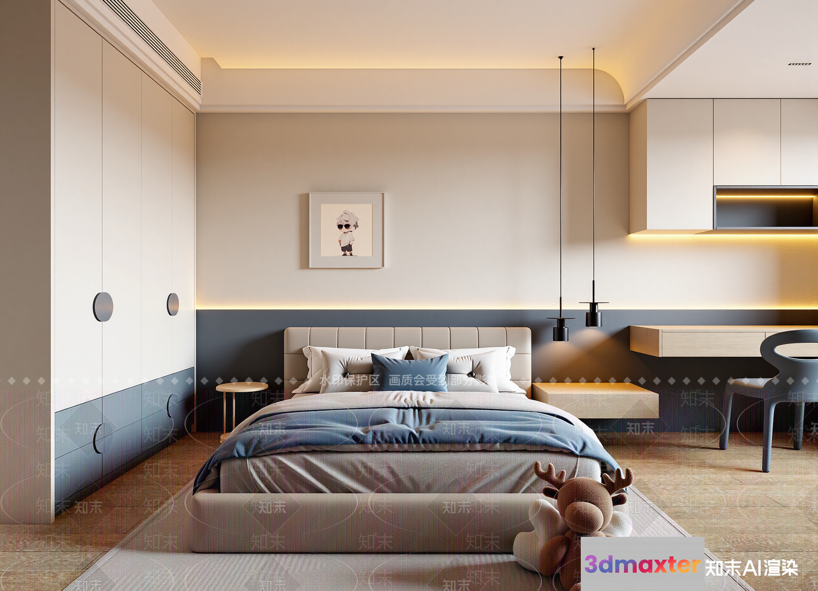 Modern Bedroom Design 3D Model - 17216 - VRAY Render