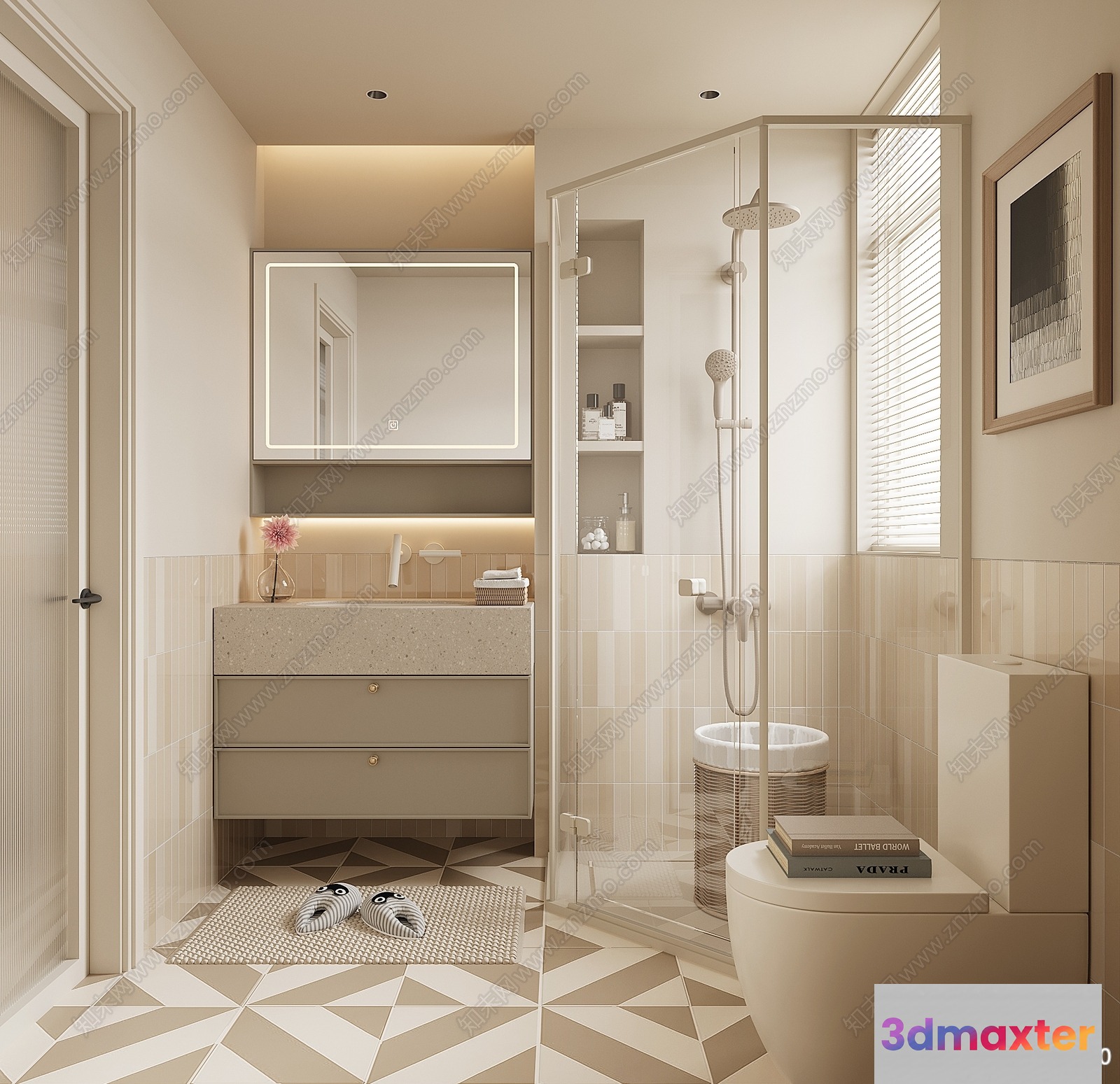 Modern Bathroom 3D Model - 1372 - VRAY Render