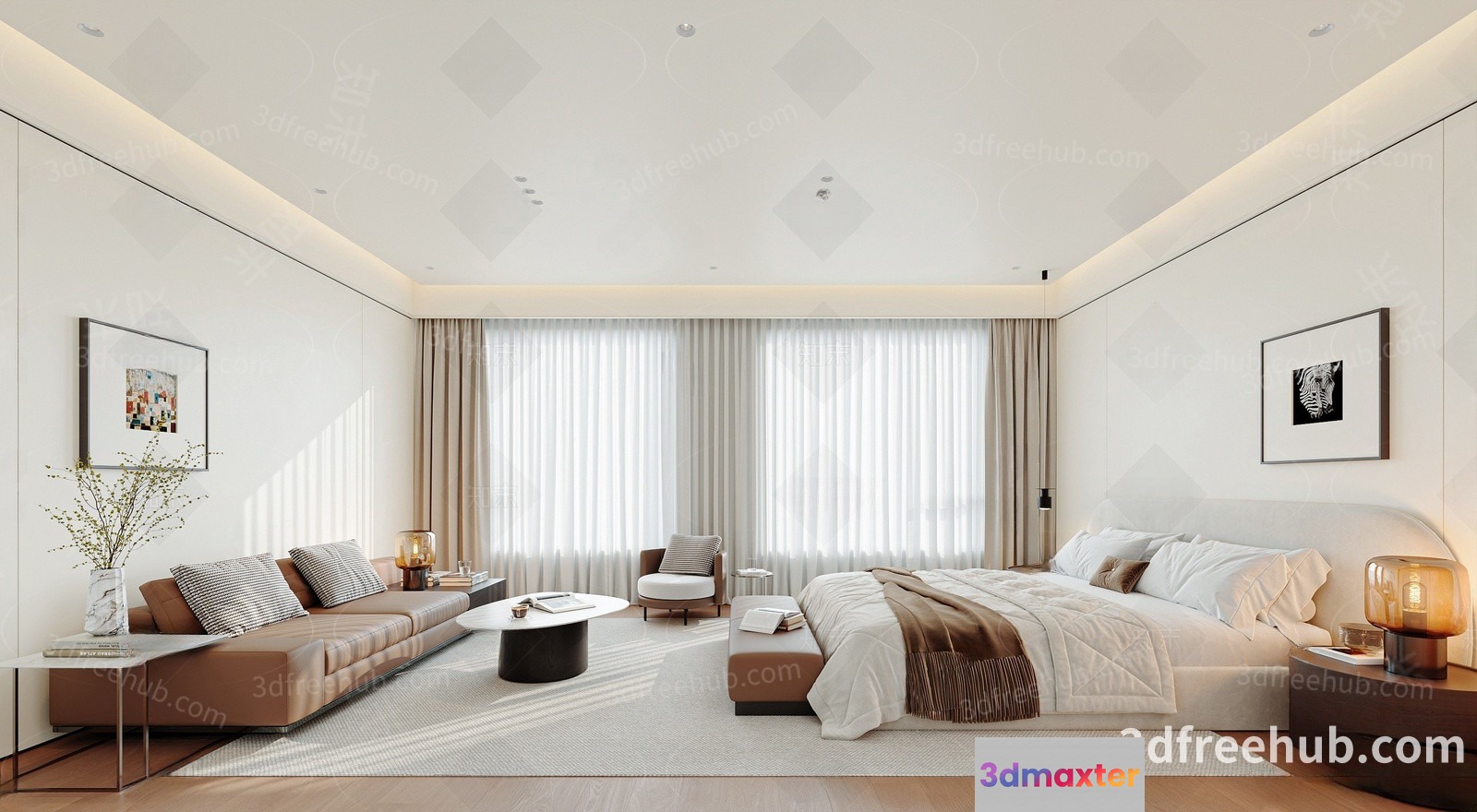 Modern Bedroom 3D Model - 21161 - VRAY Render