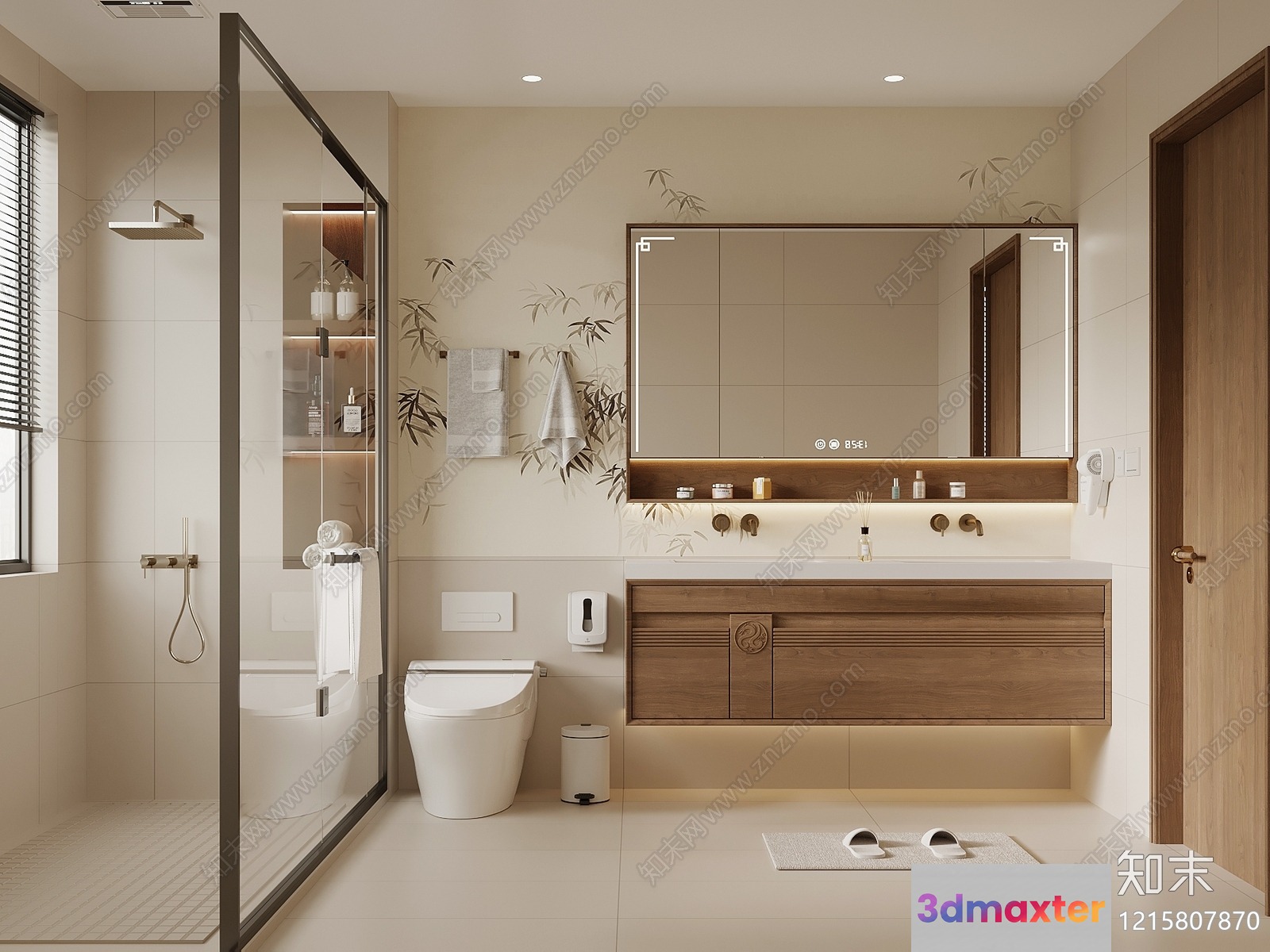 A Modern Bathroom 3D Model - 10439 - VRAY Render