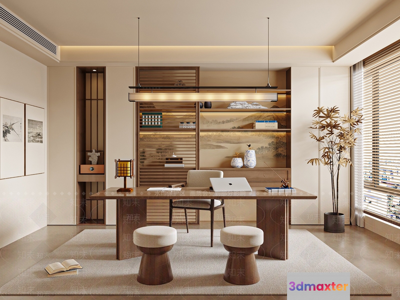 Minimalist Office 3D Model - 5801 - VRAY Render