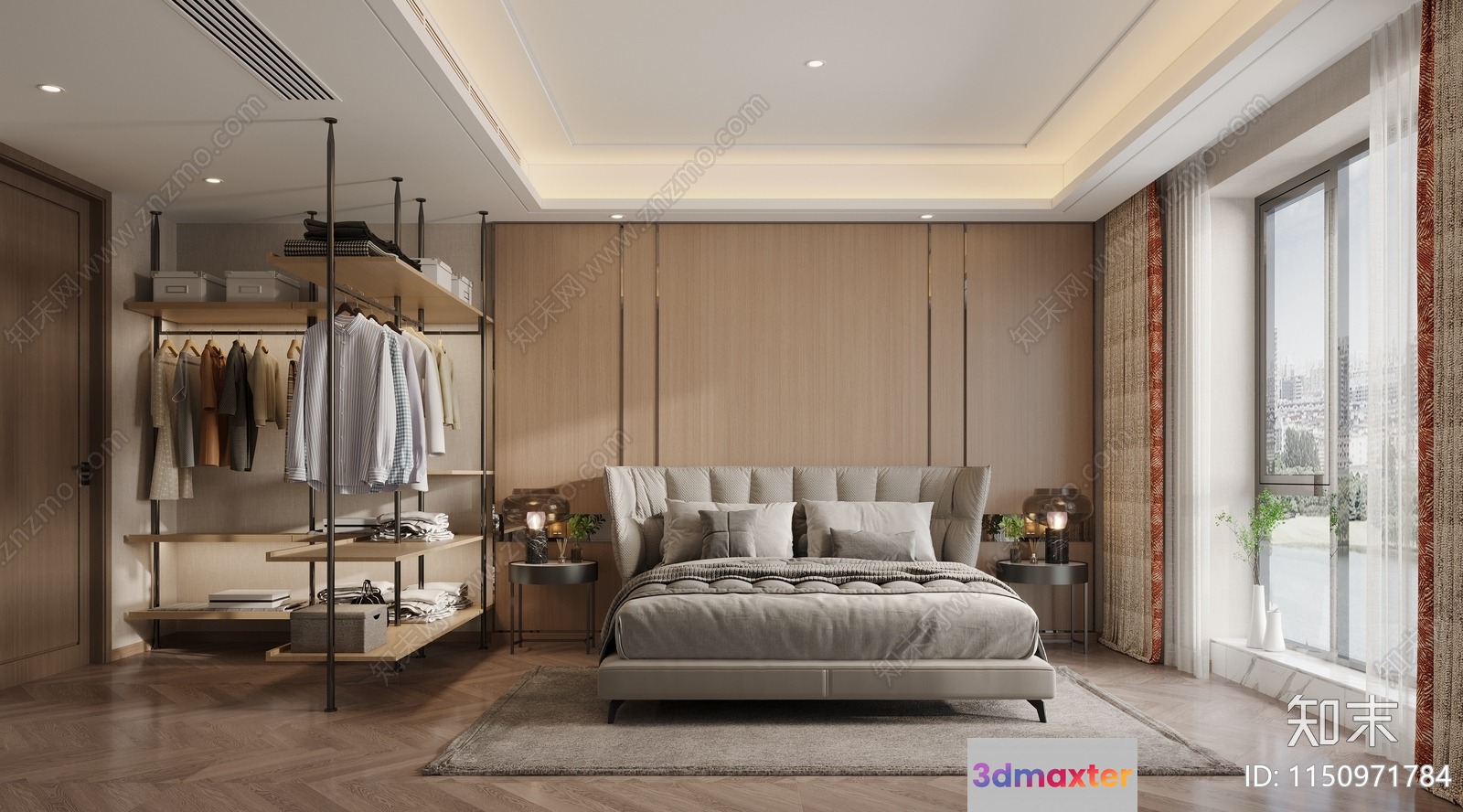 Cozy Modern Bedroom 3D Model - 6109 - VRAY Render