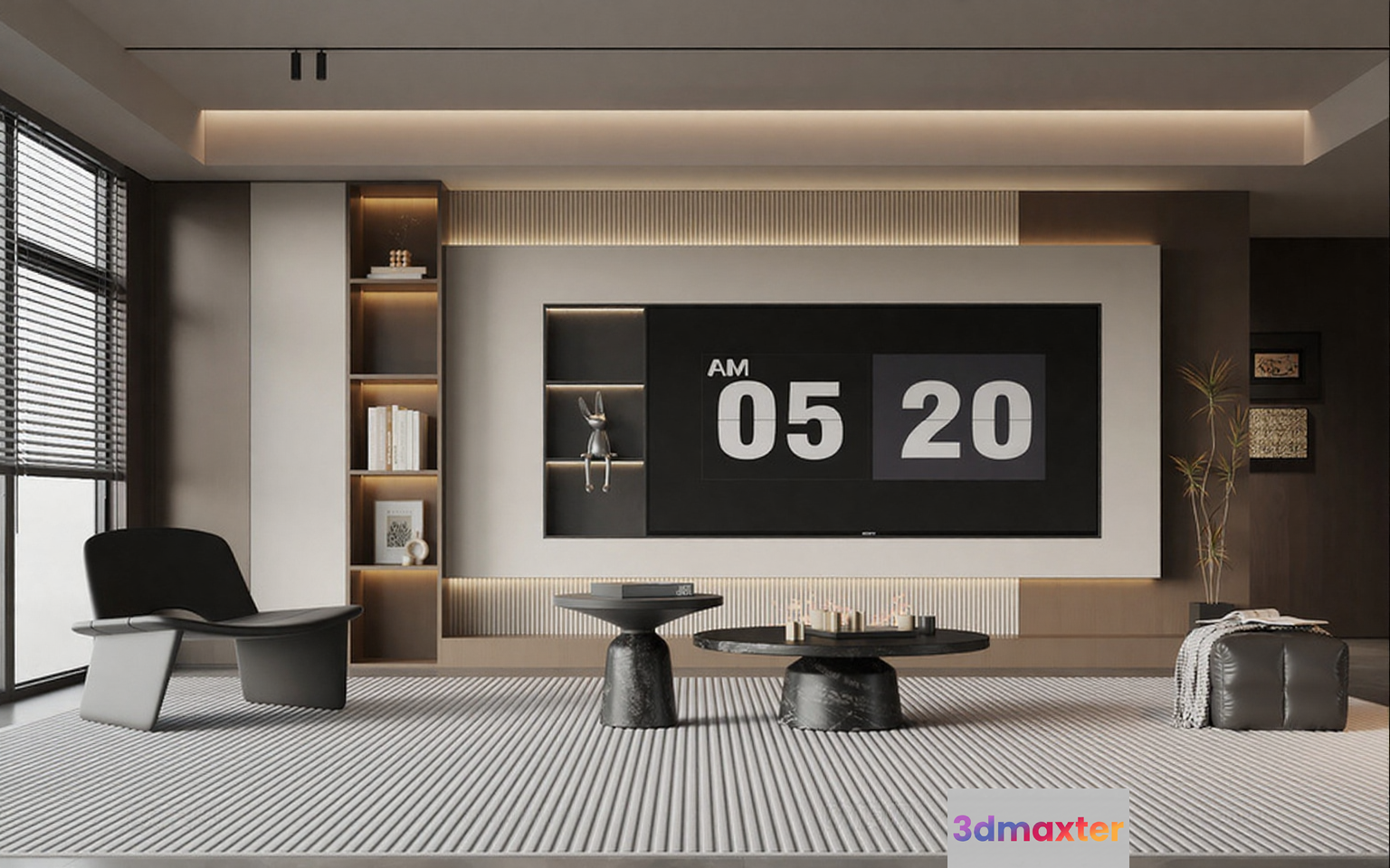 Modern Living Room 3D Model - 6392 - VRAY Render