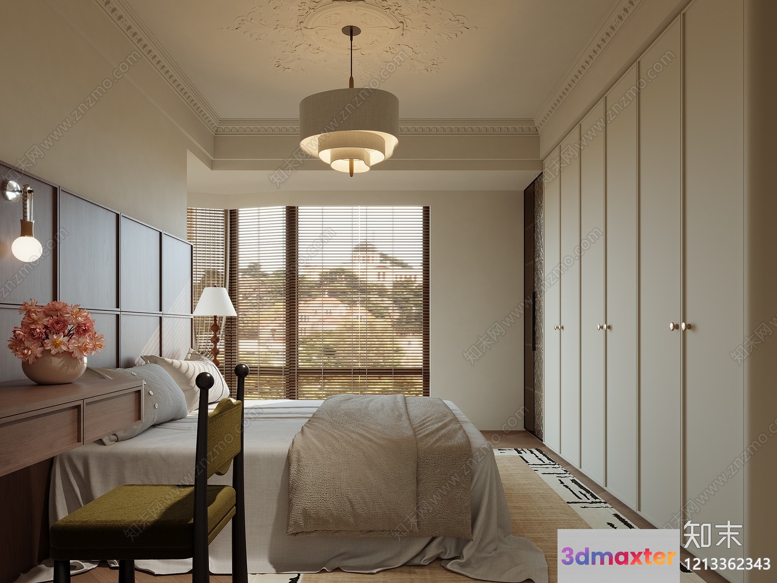 Cozy Bedroom 3D Model - 10174 - VRAY Render