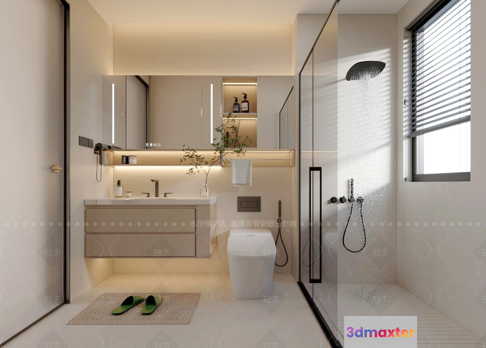 Modern Bathroom 3D Model - 6556 - VRAY Render