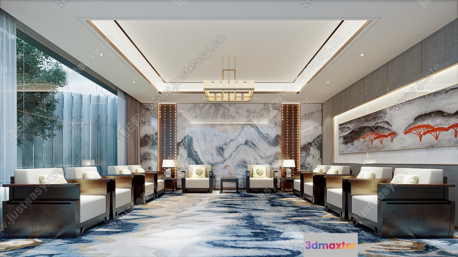 Modern Living Room 3D Model - 7275 - VRAY Render