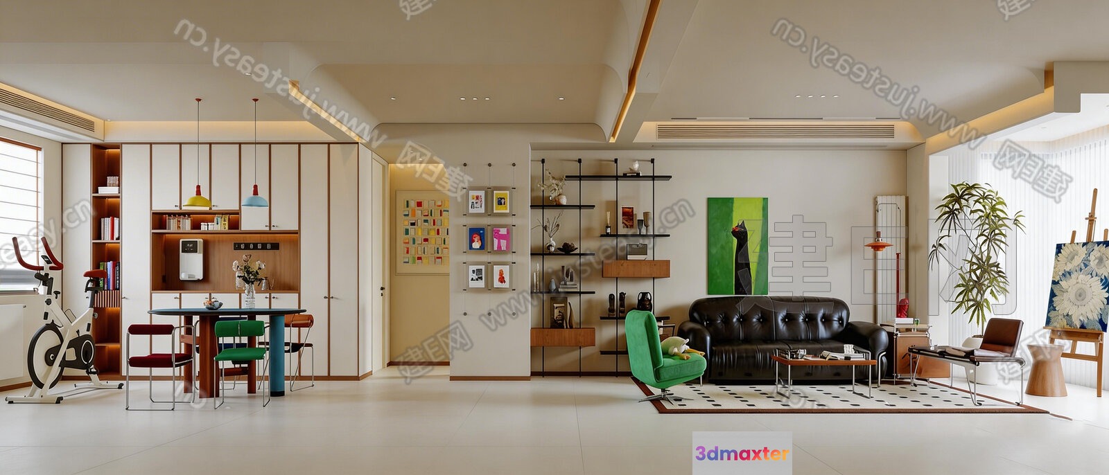 Modern Living Room 3D Model - 10812 - VRAY Render