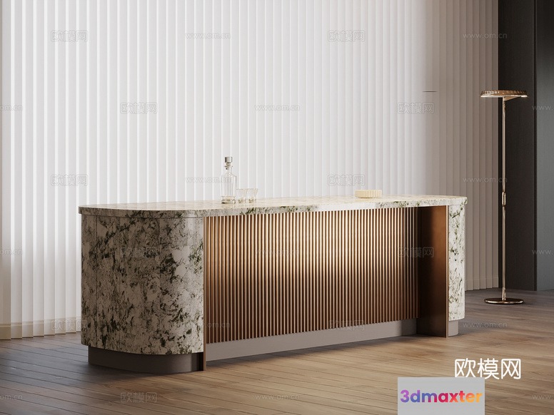 Modern Kitchen Island 3D Model - 6790 - VRAY Render