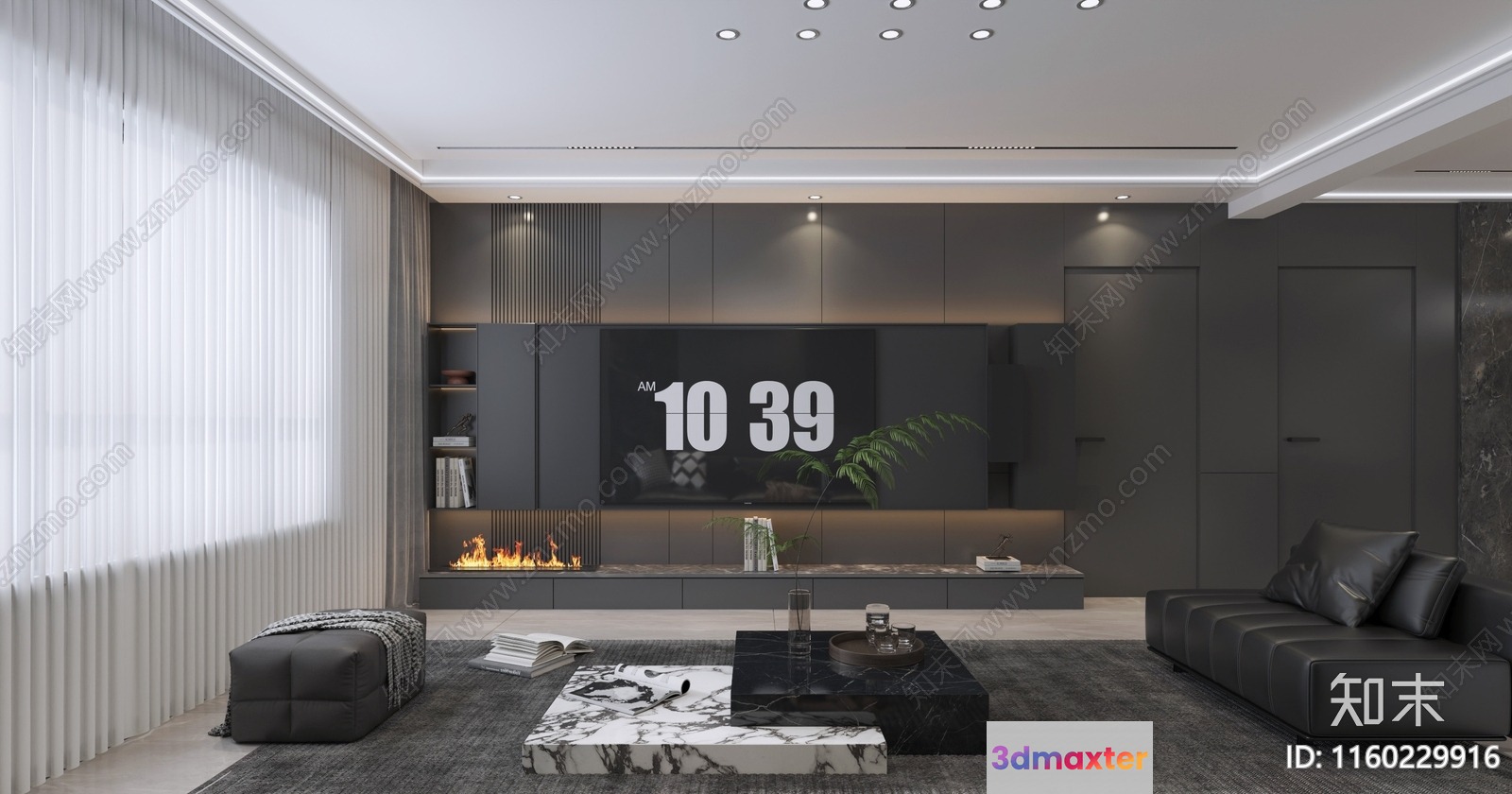 Modern Living Room 3D Model - 16011 - VRAY Render