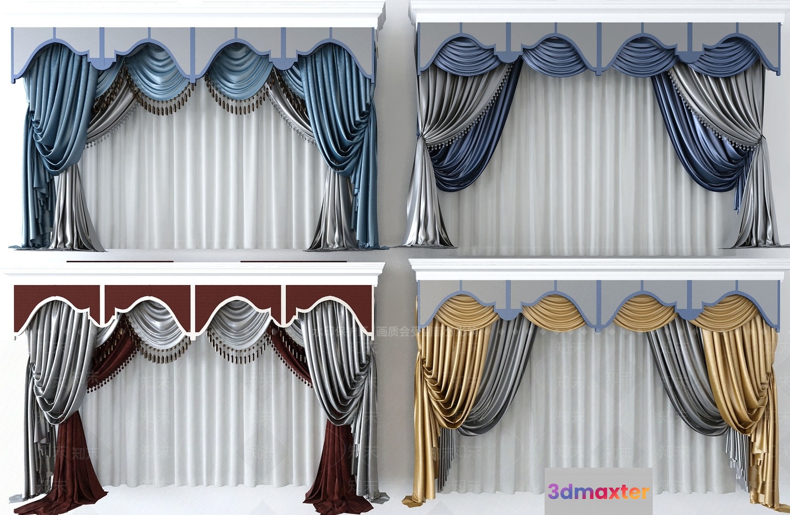 Classic Curtain Designs 3D Model - 17397 - VRAY Render