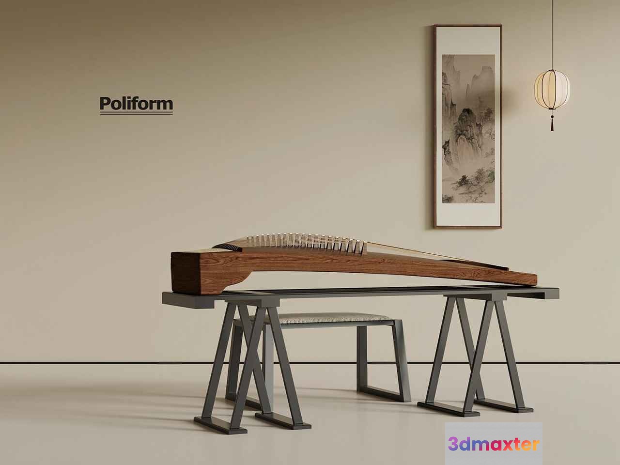 A Poliform Table 3D Model - 1491 - VRAY Render
