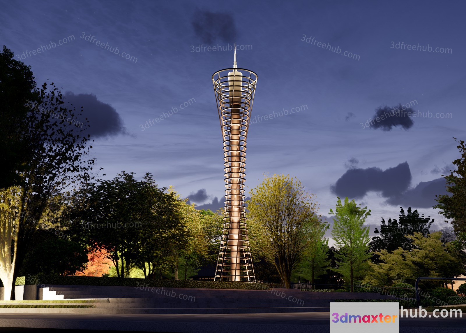 A Tall Modern Tower 3D Model - 23613 - VRAY Render