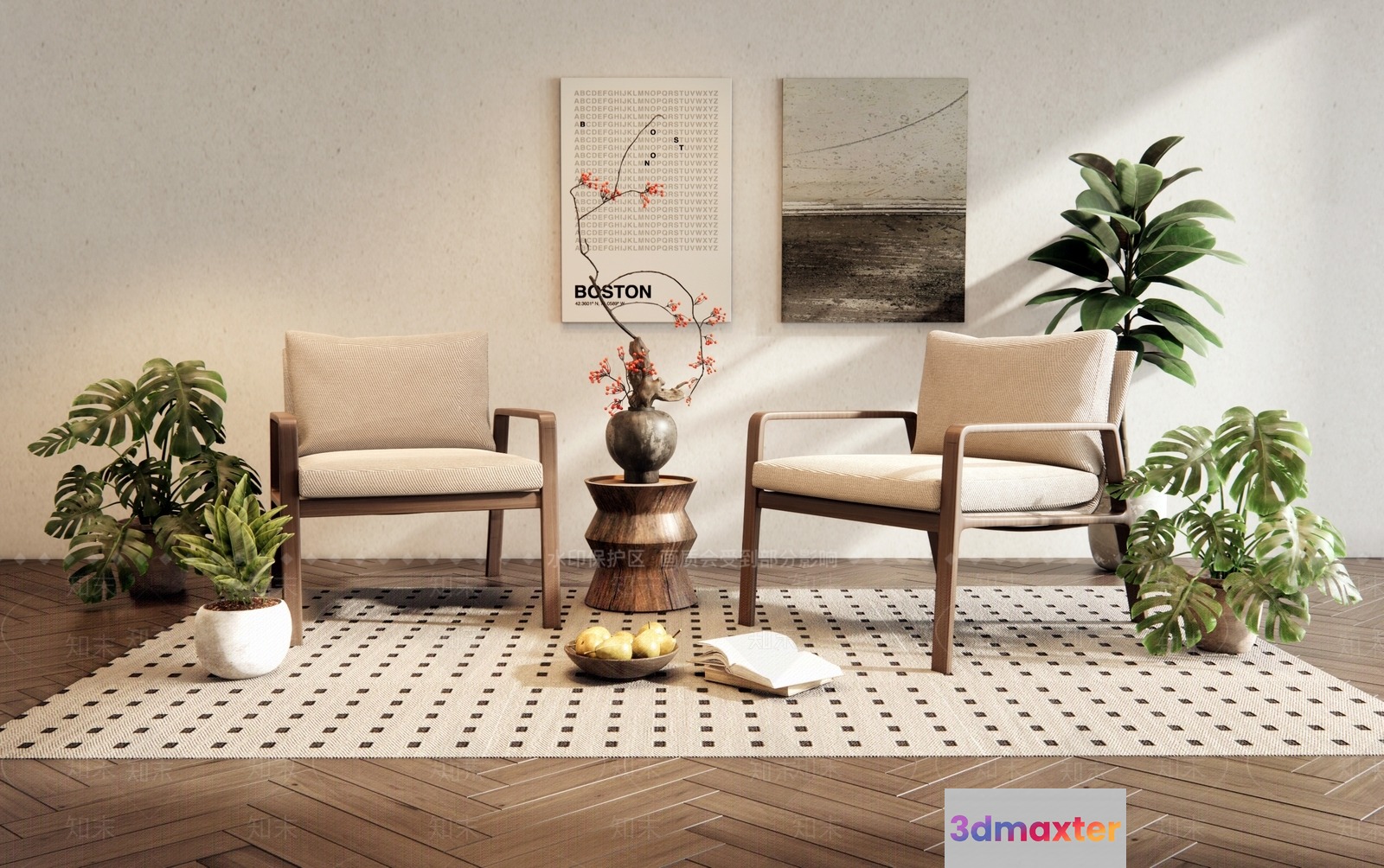 Modern Living Room 3D Model - 22147 - VRAY Render