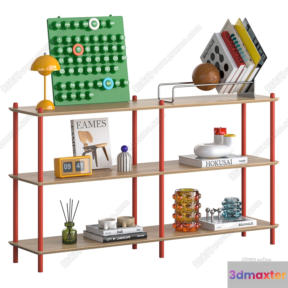 Modern Wooden Shelving Unit 3D Model - 5025 - CORONA Render