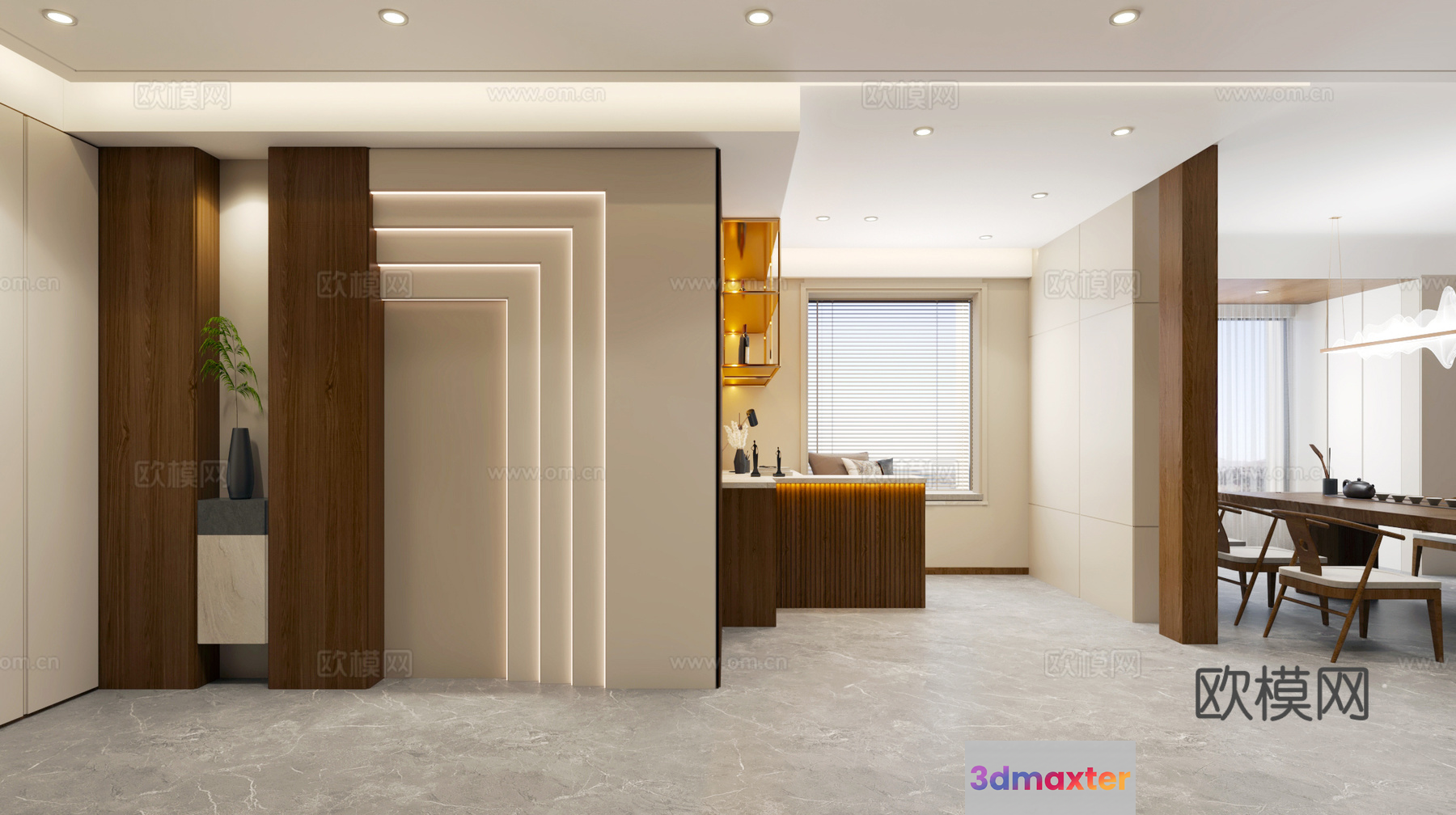 Modern Office Space 3D Model - 13345 - VRAY Render