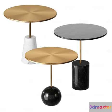 Black And Gold Tables 3D Model - 7643 - CORONA Render
